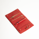 Astuccio porta gioie/gioielli in pelle martellata colore rosso Aut Aut Studio – vista interna