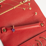 Astuccio porta gioie/gioielli in pelle martellata colore rosso Aut Aut Studio – vista interna