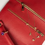 Astuccio porta gioie/gioielli in pelle martellata colore rosso Aut Aut Studio – vista interna