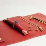 Astuccio porta gioie/gioielli in pelle martellata colore rosso Aut Aut Studio – vista interna