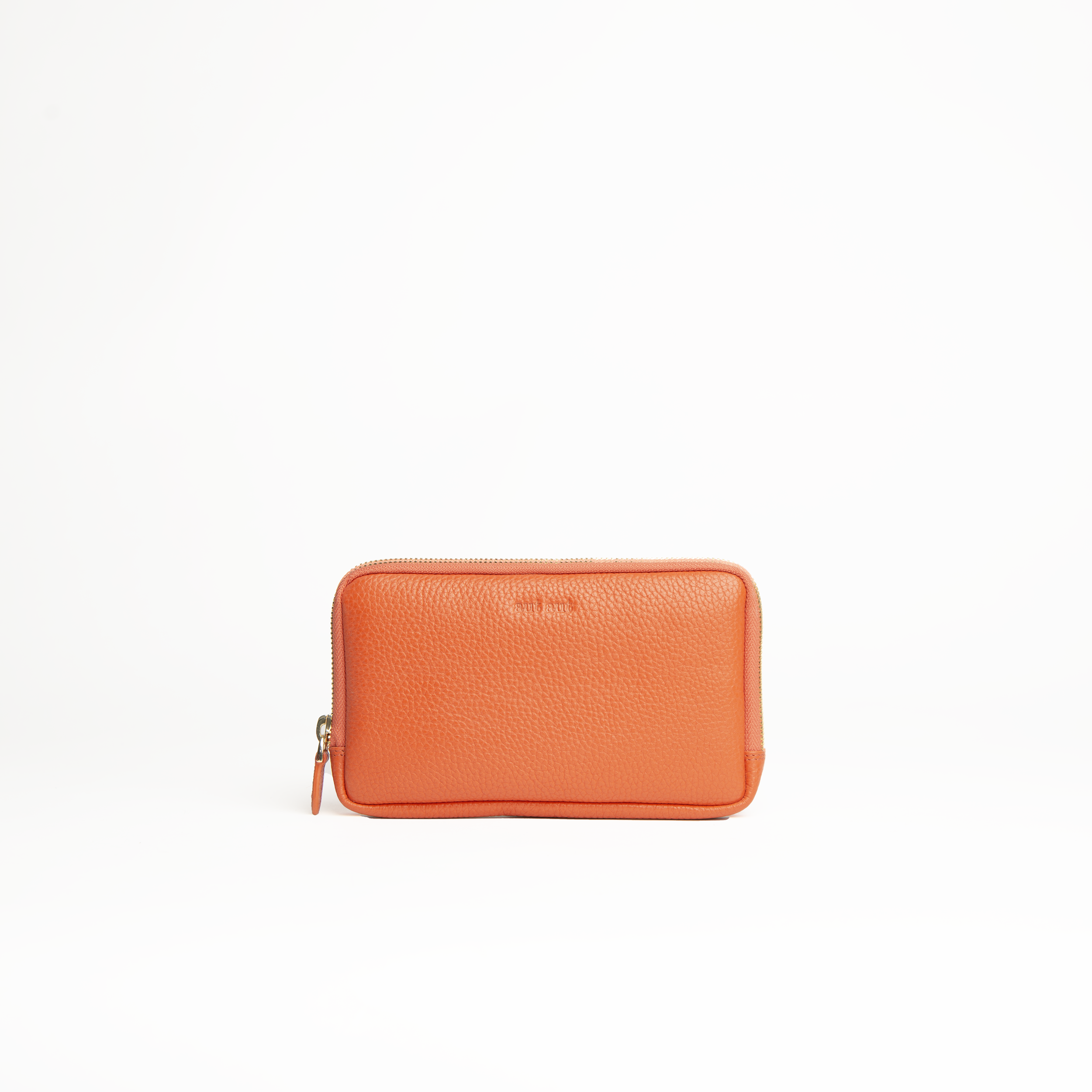 Portafoglio/busta morbido in pelle martellata colore arancio Aut Aut Studio – vista frontale