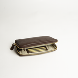 Portafoglio/busta morbido in pelle martellata colore marrone Aut Aut Studio – vista interna