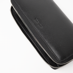 Portafoglio in pelle saffiano colore nero artigianale donna protezione RFID Aut Aut Studio – vista frontale