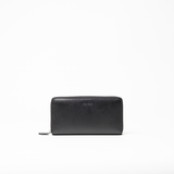 Portafoglio in pelle saffiano colore nero artigianale donna protezione RFID Aut Aut Studio – vista frontale