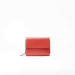 Portafoglio in pelle saffiano colore rosso artigianale donna protezione RFID Aut Aut Studio – vista frontale