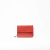 Portafoglio in pelle saffiano colore rosso artigianale donna protezione RFID Aut Aut Studio – vista frontale