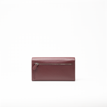 Portafoglio in pelle saffiano colore bordò artigianale donna protezione RFID Aut Aut Studio – vista retro