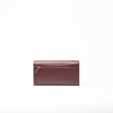 Portafoglio in pelle saffiano colore bordò artigianale donna protezione RFID Aut Aut Studio – vista retro