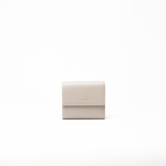 Portafoglio in pelle saffiano colore avorio artigianale donna protezione RFID Aut Aut Studio – vista frontale