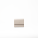 Portafoglio in pelle saffiano colore avorio artigianale donna protezione RFID Aut Aut Studio – vista frontale