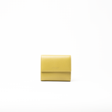 Portafoglio in pelle saffiano colore verde oliva artigianale donna protezione RFID Aut Aut Studio – vista frontale