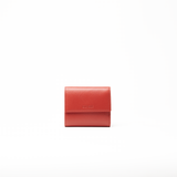 Portafoglio in pelle saffiano colore rosso artigianale donna protezione RFID Aut Aut Studio – vista frontale