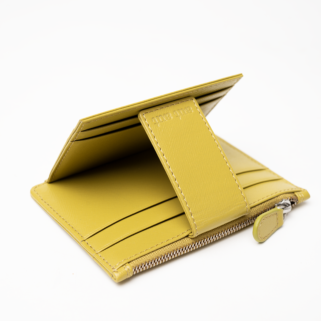 Porta carte in saffiano colore oliva uomo/donna protezione RFID Aut Aut Studio