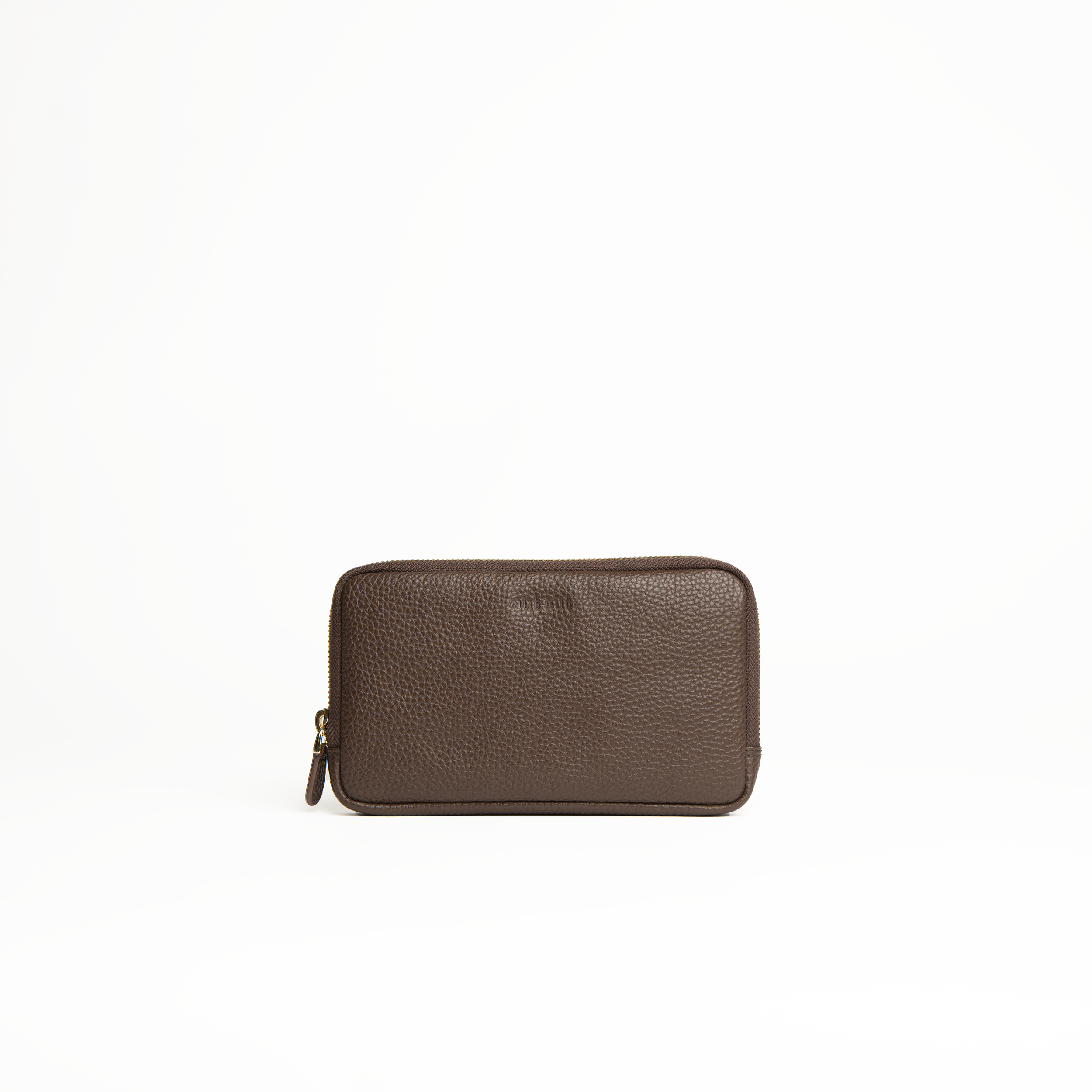 Portafoglio/busta morbido in pelle martellata colore cioccolato Aut Aut Studio – vista frontale