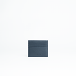 Porta carte di credito in pelle liscia colore blu Navy artigianale Aut Aut Studio – vista frontale