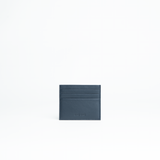 Porta carte di credito in pelle liscia colore blu Navy artigianale Aut Aut Studio – vista frontale