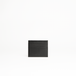 Porta carte di credito in pelle liscia colore nero artigianale Aut Aut Studio – vista frontale