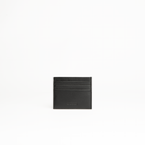 Porta carte di credito in pelle liscia colore nero artigianale Aut Aut Studio – vista frontale