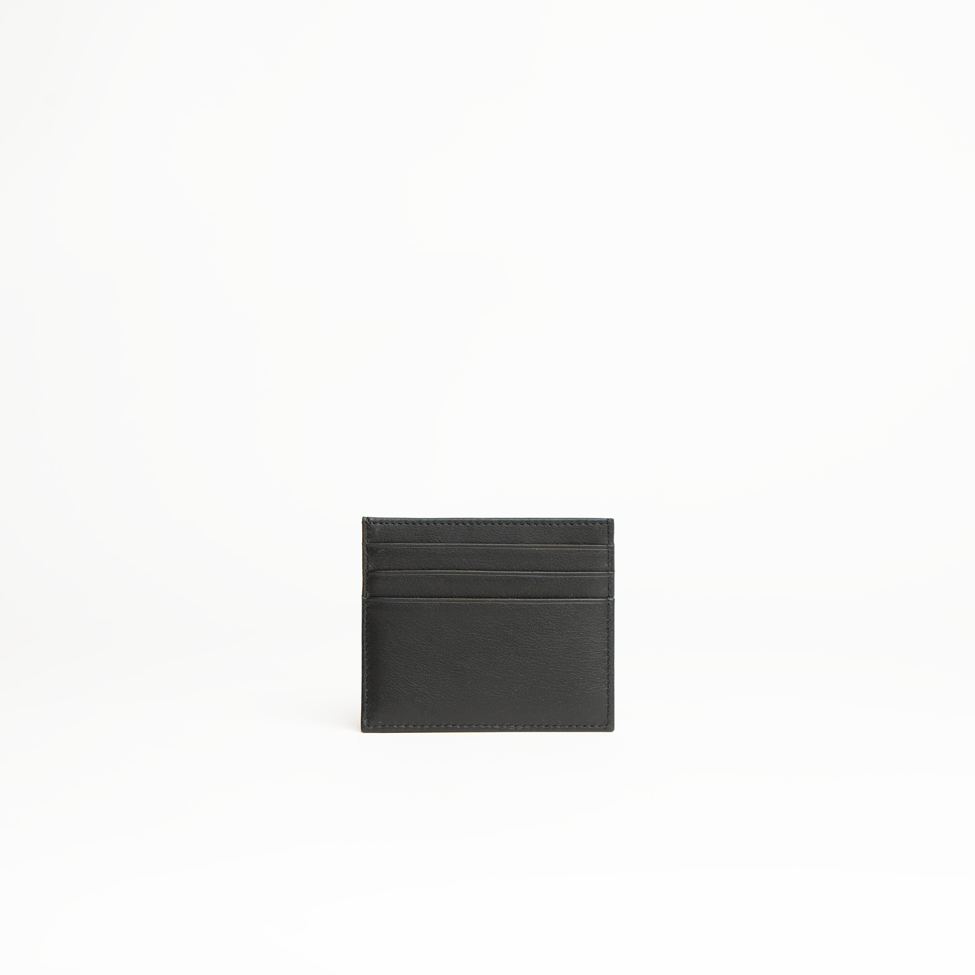 Porta carte di credito in pelle liscia colore nero artigianale Aut Aut Studio – vista retro