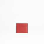 Porta carte di credito in pelle liscia colore rosso artigianale Aut Aut Studio – vista frontale