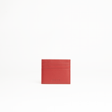 Porta carte di credito in pelle liscia colore rosso artigianale Aut Aut Studio – vista frontale