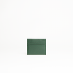 Porta carte di credito in pelle liscia colore verde artigianale Aut Aut Studio – vista frontale
