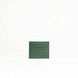 Porta carte di credito in pelle liscia colore verde artigianale Aut Aut Studio – vista frontale