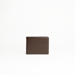Portafoglio uomo in pelle nappa colore cioccolato con portamonete artigianale Aut Aut Studio – vista frontale