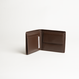 Portafoglio uomo in pelle nappa colore cioccolato con portamonete artigianale Aut Aut Studio – vista interna