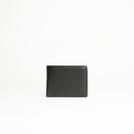 Portafoglio uomo in pelle nappa colore nero con portamonete artigianale Aut Aut Studio – vista frontale