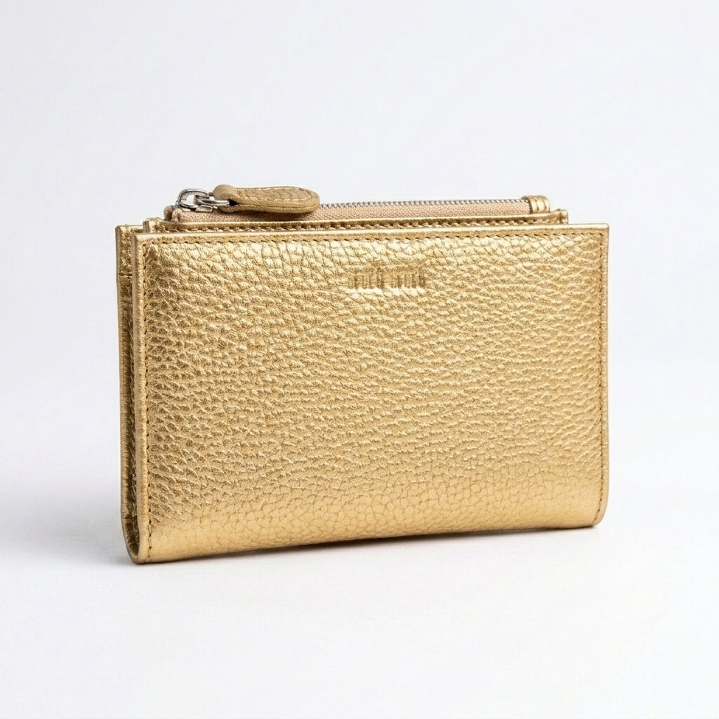 Portafoglio Donna Midi 2 in 1 con Porta Carte Estraibile in Pelle Martellata MILANO #367