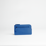 Portachiavi in pelle martellata colore blu elettrico artigianale Aut Aut Studio – vista frontale