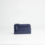 Portachiavi in pelle martellata colore blu Navy artigianale Aut Aut Studio – vista frontale