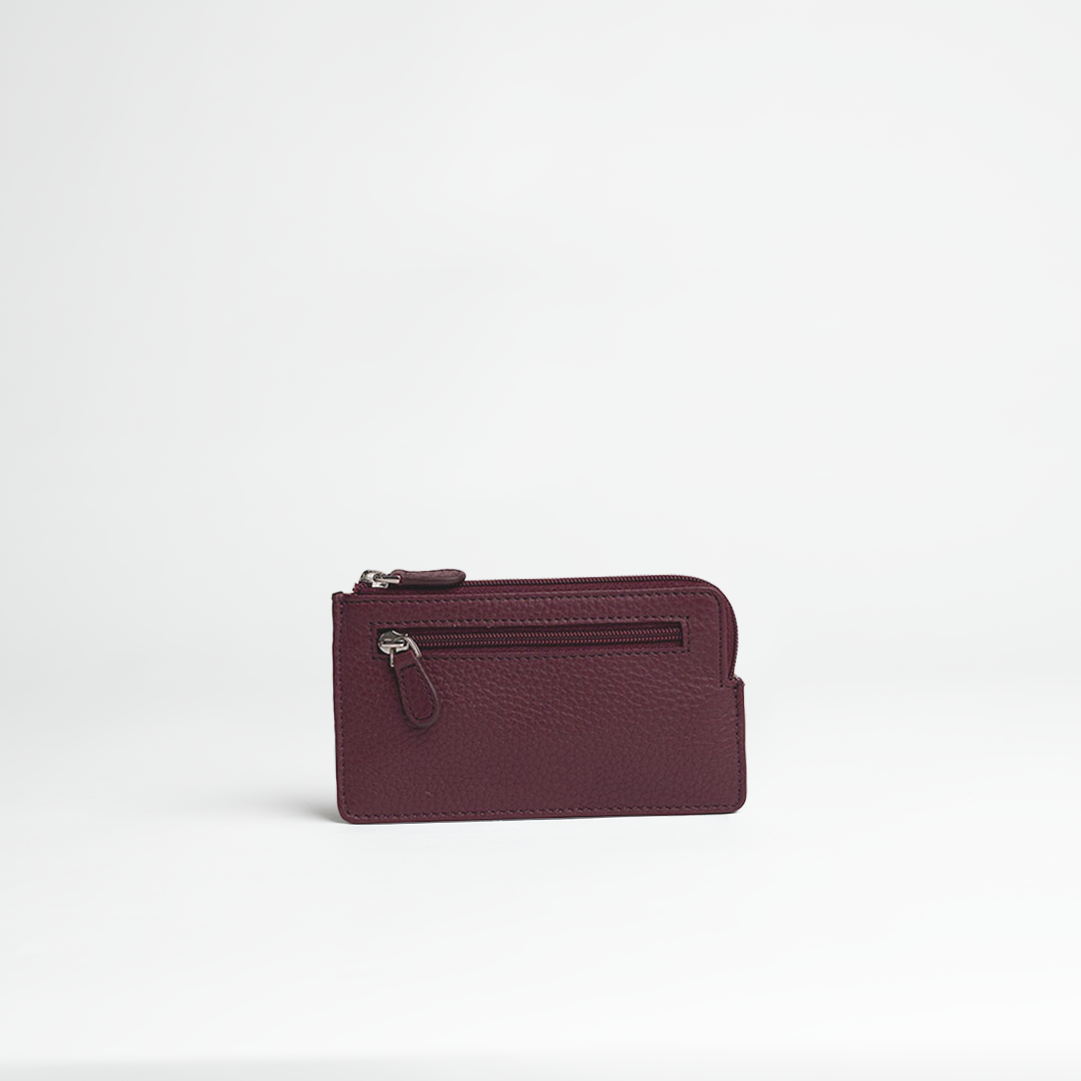 Portachiavi in pelle martellata colore bordo artigianale Aut Aut Studio – vista frontale