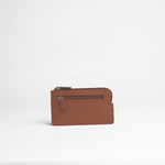 Portachiavi in pelle martellata colore camel artigianale Aut Aut Studio – vista frontale