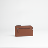 Portachiavi in pelle martellata colore camel artigianale Aut Aut Studio – vista frontale