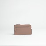 Portachiavi in pelle martellata colore latte taupe artigianale Aut Aut Studio – vista frontale