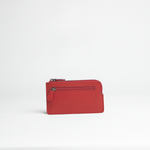 Portachiavi in pelle martellata colore rosso artigianale Aut Aut Studio – vista frontale