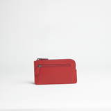 Portachiavi in pelle martellata colore rosso artigianale Aut Aut Studio – vista frontale
