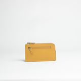 Portachiavi in pelle martellata colore giallo senape artigianale Aut Aut Studio – vista frontale