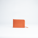 Porta carte in pelle martellata colore arancio artigianale Aut Aut Studio – vista frontale