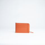 Porta carte in pelle martellata colore arancio artigianale Aut Aut Studio – vista frontale