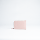 Porta carte in pelle martellata colore cipria artigianale Aut Aut Studio – vista frontale
