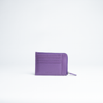 Porta carte in pelle martellata colore viola artigianale Aut Aut Studio – vista frontale