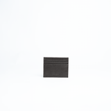 Porta carte di credito in pelle conciata al vegetale colore nero artigianale Aut Aut Studio – vista frontale