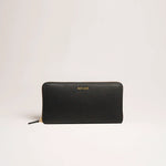 Portafoglio maxi zip around in pelle martellata nero logo dorato MILANO #365 - AUT AUT