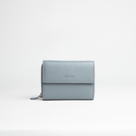 Portafoglio midi in pelle martellata colore grigio artigianale Aut Aut Studio – vista frontale