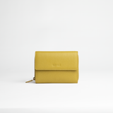 Portafoglio midi in pelle martellata colore verde oliva artigianale Aut Aut Studio – vista frontale