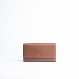 Portafoglio in pelle martellata colore camel artigianale Aut Aut Studio – vista frontale
