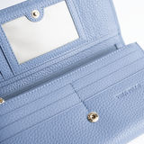 Portafoglio in pelle martellata colore glicine artigianale Aut Aut Studio – vista Interna